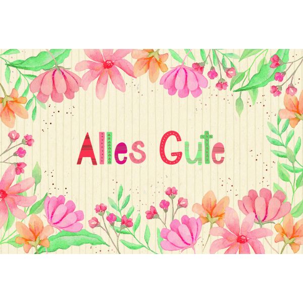 Allgemeine Wünsche „Alles Gute“ Green Line Karte mit Briefumschlag Alles Gute, Blumen