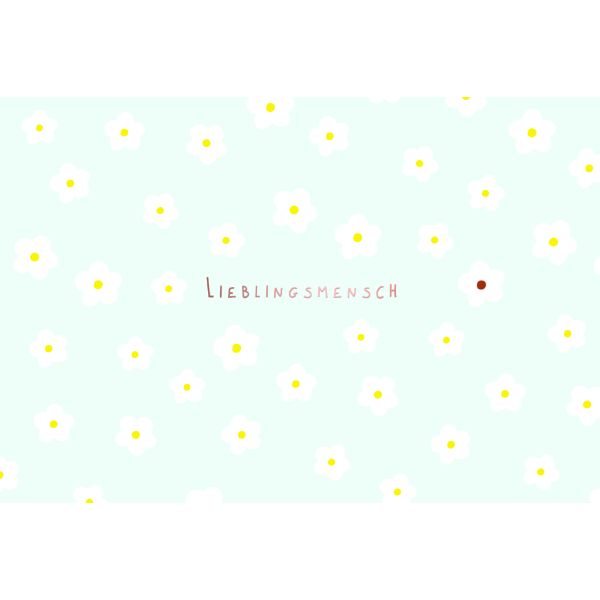 Allgemeine Wünsche „Lieblingsmensch“ Karte mit Briefumschlag Blüten, mit roségoldener Metallicfolie
