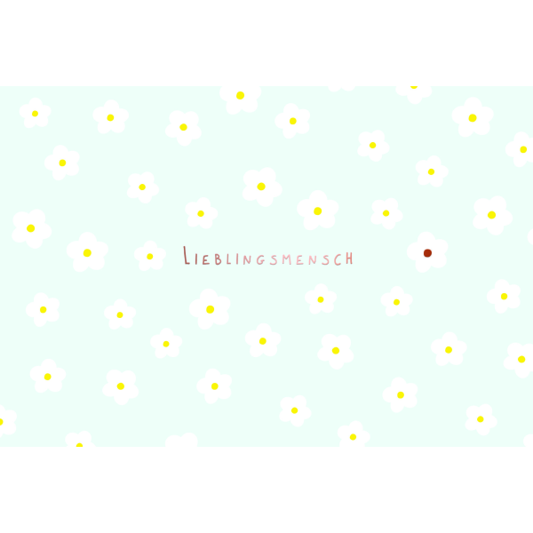 Allgemeine Wünsche „Lieblingsmensch“ Karte mit Briefumschlag Blüten, mit roségoldener Metallicfolie
