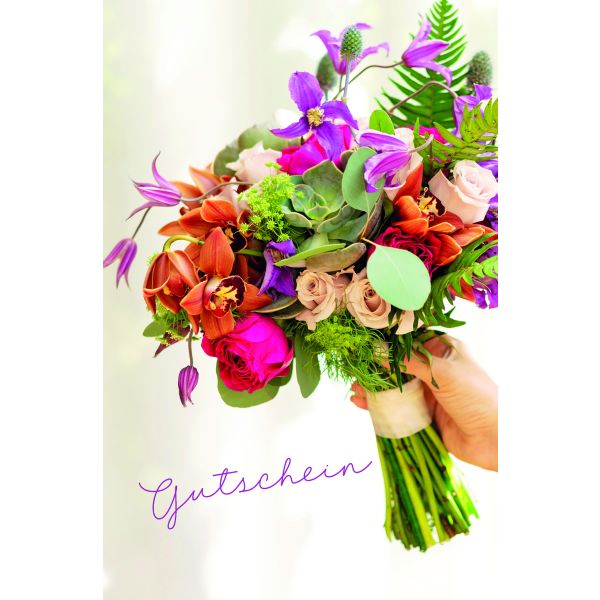 Gutschein  Karte mit Briefumschlag Blumenstrauß