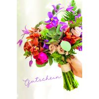 Gutschein  Karte mit Briefumschlag Blumenstrauß