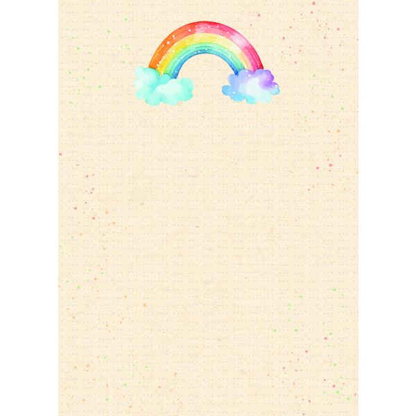 Notizblock Zuckerrohrpapier DIN A6 Regenbogen, Wolken, 60 Blatt