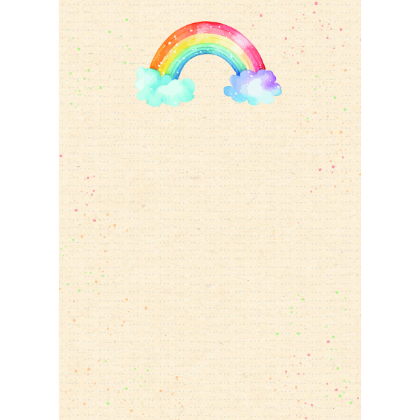 Notizblock Zuckerrohrpapier DIN A6 Regenbogen, Wolken, 60 Blatt