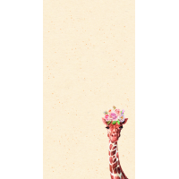 Notizblock Zuckerrohrpapier DIN Lang Giraffe mit Blumen,...
