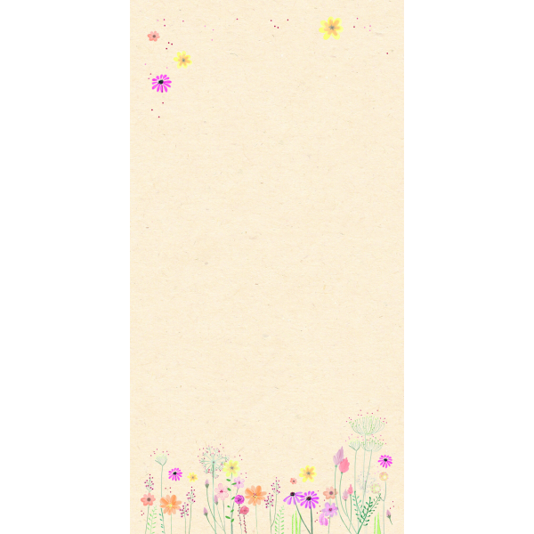 Notizblock Zuckerrohrpapier DIN Lang Blumenwiese, 60 Blatt