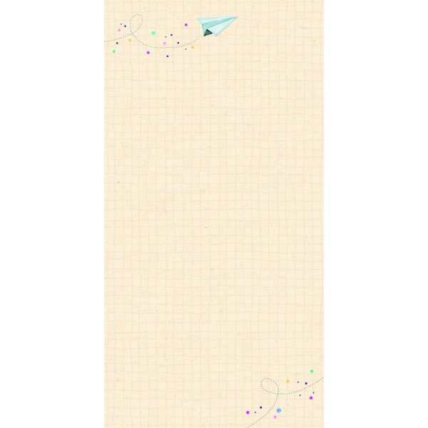Notizblock Zuckerrohrpapier DIN Lang bunte Punkte, Papierflieger, 60 Blatt