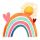 Geschenkanhänger Green Line Laser Art 5er Set Regenbogen, Sonne, Herz