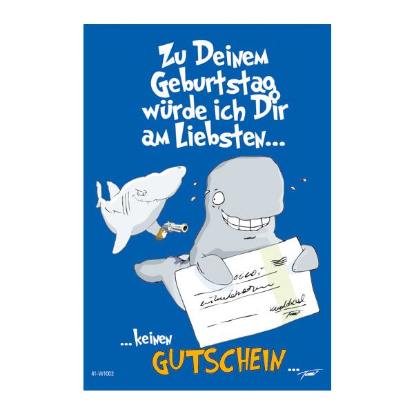 Geldscheinkarte - Geldgeschenk-Karte - Kwal der Wal - Doppelkarten im Format 11,5 x 17 cm mit Umschlag - UVP: € 2,25