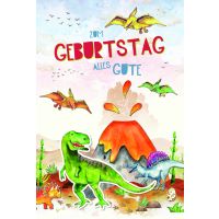Kindergeburtstag  Karte mit Briefumschlag Dinosaurier mit...