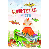 Kindergeburtstag  Karte mit Briefumschlag Dinosaurier mit...