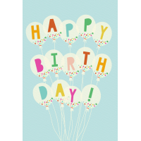 Geburtstag  Karte mit Briefumschlag Luftballons mit...