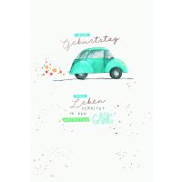 Geburtstag  Karte mit Briefumschlag Auto, Das Leben...
