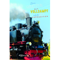 Geburtstag  Karte mit Briefumschlag Lokomotive, Volldampf...