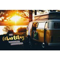 Geburtstag  Karte mit Briefumschlag Bus, Camper im...
