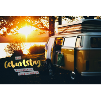 Geburtstag  Karte mit Briefumschlag Bus, Camper im...