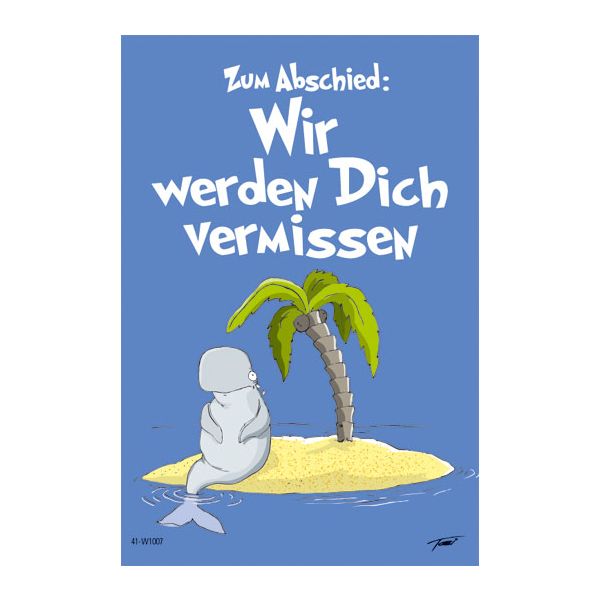 Zum Abschied - Karte - Kwal der Wal - Doppelkarten im Format 11,5 x 17 cm mit Umschlag - UVP: € 2,25