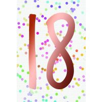 18. Geburtstag  Karte mit Briefumschlag bunte Punkte,...