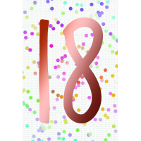 18. Geburtstag  Karte mit Briefumschlag bunte Punkte,...