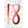 18. Geburtstag  Karte mit Briefumschlag bunte Punkte, roségoldene Metallicfolie