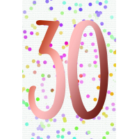 30. Geburtstag  Karte mit Briefumschlag bunte Punkte,...
