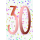 30. Geburtstag  Karte mit Briefumschlag bunte Punkte, roségoldene Metallicfolie