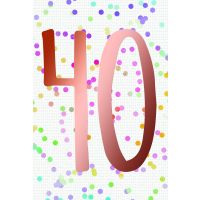 40. Geburtstag  Karte mit Briefumschlag bunte Punkte,...