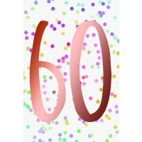 60. Geburtstag  Karte mit Briefumschlag bunte Punkte,...