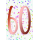 60. Geburtstag  Karte mit Briefumschlag bunte Punkte, roségoldene Metallicfolie