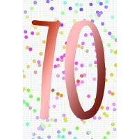 70. Geburtstag  Karte mit Briefumschlag bunte Punkte,...