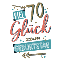 70. Geburtstag  Karte mit Briefumschlag Viel Glück,...