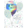 16. Geburtstag  Karte mit Briefumschlag Luftballons, mit Regenbogenfolie