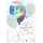 18. Geburtstag  Karte mit Briefumschlag Luftballons, mit Regenbogenfolie