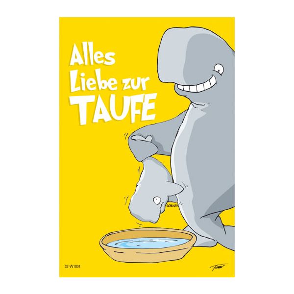 Zur Taufe - Karte - Kwal der Wal - Doppelkarten im Format 11,5 x 17 cm mit Umschlag - UVP: € 2,25