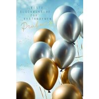 Prüfung  Karte mit Briefumschlag Luftballons, mit...