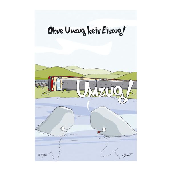 Einzug - Umzug - Neues Heim - Karte - Kwal der Wal - Doppelkarten im Format 11,5 x 17 cm mit Umschlag - UVP: € 2,25