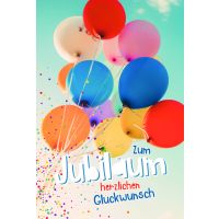 Jubiläum  Karte mit Briefumschlag Bunte Luftballons
