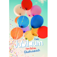 Jubiläum  Karte mit Briefumschlag Bunte Luftballons