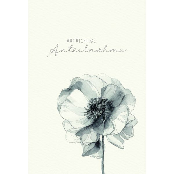Trauer Beileid Kondolenz Skorpions Art Karte mit Briefumschlag Blume, Aufrichtige Anteilnahme