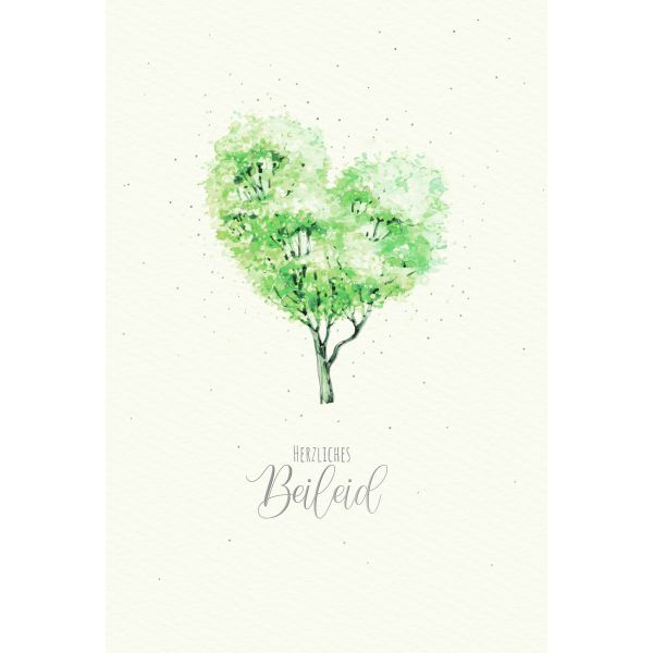 A Trauer Beileid Kondolenz Skorpions Art Karte mit Briefumschlag Baum Herz Herzliches Beileid