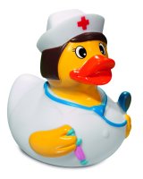 4 Krankenhaus Mediziner Quietscheenten – UVP: 23,96 € – Arzt – Chirurg – Krankenschwester - Enten - 4erSet - bestehend aus 4 Quietsche-Enten - Badeenten - ca. 8 cm gross