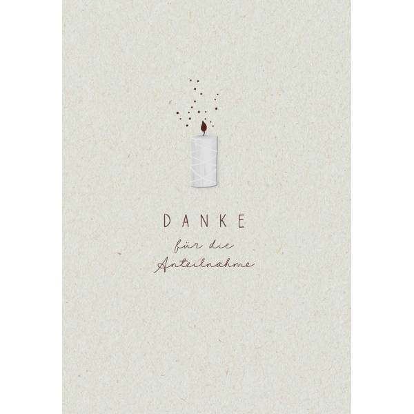Trauer Beileid Kondolenz Danksagung 5er Beutel Karte mit Briefumschlag brennende Kerze, Danke für die Anteilnahme