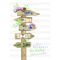 Hochzeit Geldkarte  Karte mit Briefumschlag Wegweiser