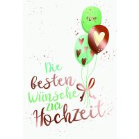 Hochzeit  Karte mit Briefumschlag Luftballons, Herzen,...