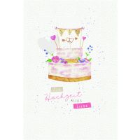 Hochzeit  Karte mit Briefumschlag Hochzeitskuchen