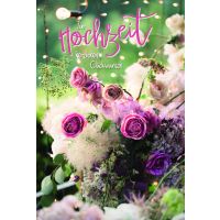 Hochzeit  Karte mit Briefumschlag Blumen