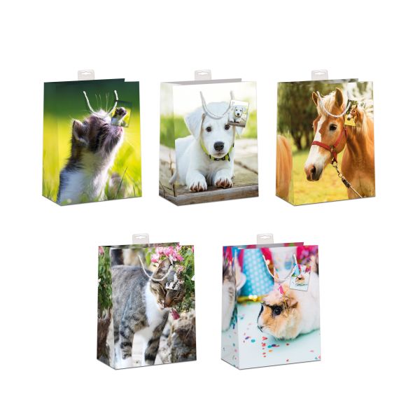 10 Geschenktaschen, Sortiment, Medium / A5-Format Tiere UVP: 19,50 €  pro Türe 1,95€