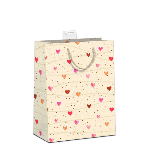 6 Geschenktaschen, Bundle Large / A4-Format verschiedenfarbige Herzen  UVP: 29,70  pro Tüte 4,95€