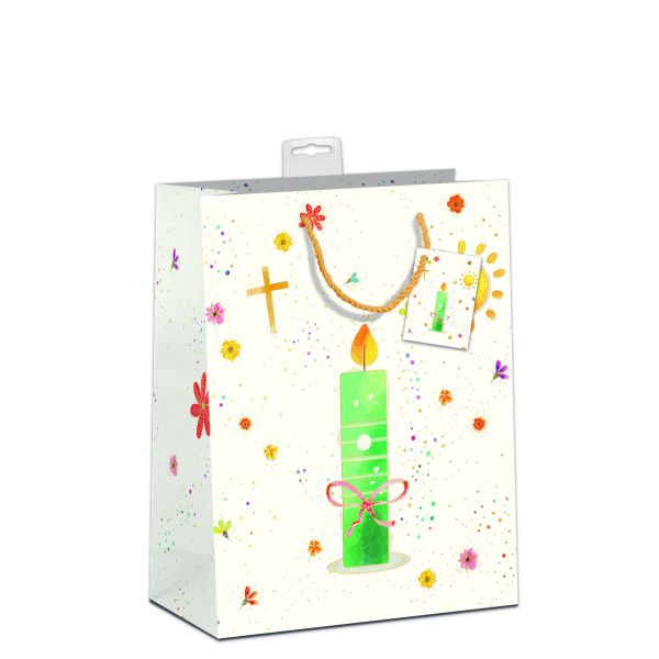 6 Geschenktaschen, Bundle Large / A4-Format brennende Kerze, Kreuz  UVP: 23,70 pro Tüte 3,95