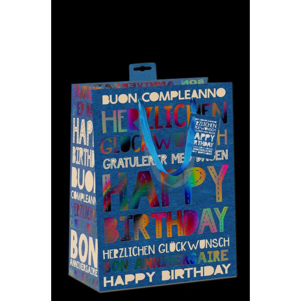 A 6 Geschenktaschen, Bundle Large / A4-Format Schrift, mehrsprachig, Regenbogenfolie  UVP: 23,70 pro Tüte 3,95