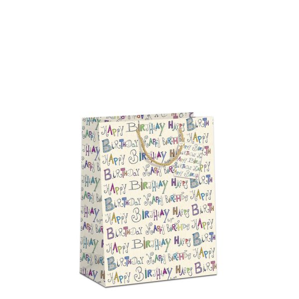 6 Geschenktaschen, Bundle Medium / A5-Format Happy Birthday mit Baumwollkordel  UVP: 21,00 pro Tüte 3,50